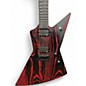 Used Chapman Ghost Fret Pro Red with Black and White Stripes Solid Body Electric Guitar