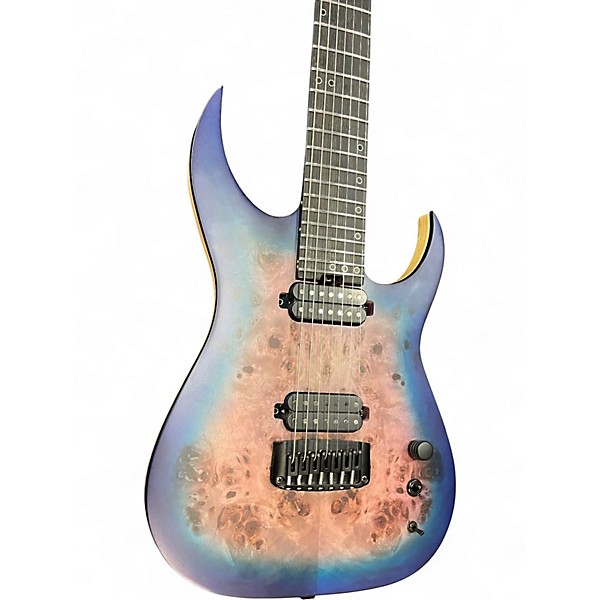 Used Schecter Guitar Research KM7 MKIII Diamond Series Blue Solid Body Electric Guitar