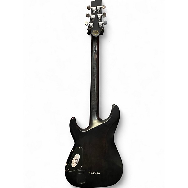 Used Schecter Guitar Research C1 Platinum Trans Black Solid Body Electric Guitar