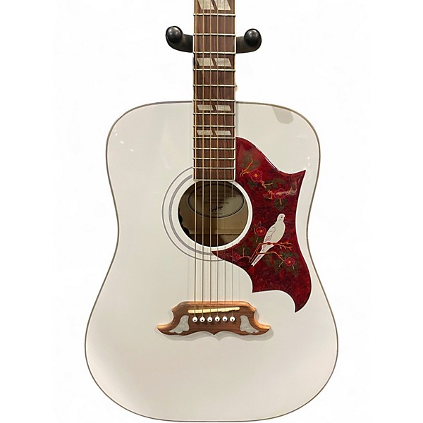 Used Epiphone Dove Pro Alpine White Acoustic Electric Guitar