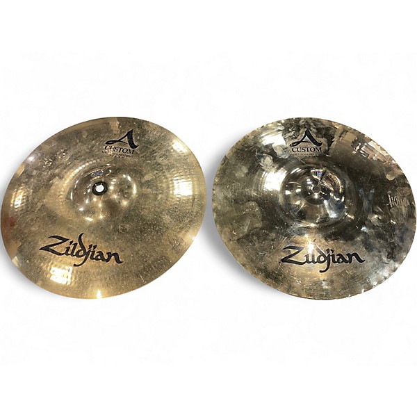 Used Zildjian 14in A Custom Mastersound Hi Hat Pair Cymbal
