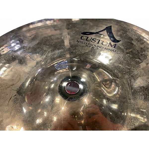 Used Zildjian 14in A Custom Mastersound Hi Hat Pair Cymbal