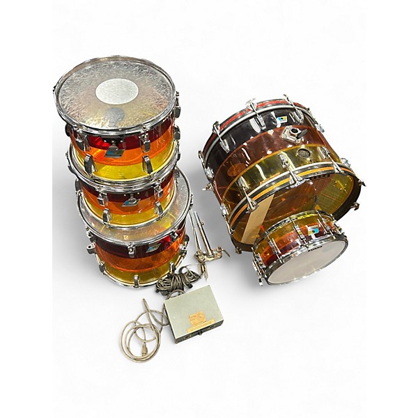 Used Ludwig 5 Piece Acrolite "Tequila Sunrise" Sunrise Tea Burst Drum Kit