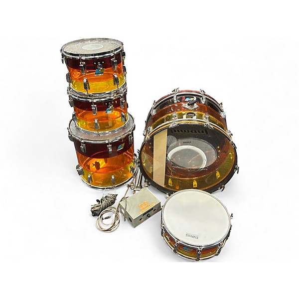 Used Ludwig 5 Piece Acrolite "Tequila Sunrise" Sunrise Tea Burst Drum Kit
