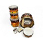 Used Ludwig 5 Piece Acrolite "Tequila Sunrise" Sunrise Tea Burst Drum Kit