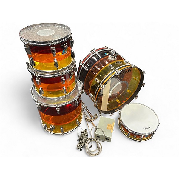 Used Ludwig 5 Piece Acrolite "Tequila Sunrise" Sunrise Tea Burst Drum Kit