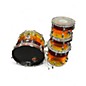Used Ludwig 5 Piece Acrolite "Tequila Sunrise" Sunrise Tea Burst Drum Kit