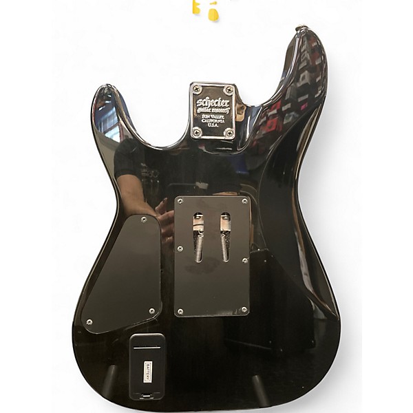 Used Schecter Guitar Research Demon 6 FR Trans Black Solid Body Electric Guitar