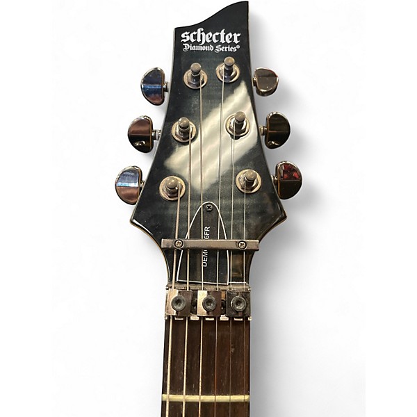 Used Schecter Guitar Research Demon 6 FR Trans Black Solid Body Electric Guitar