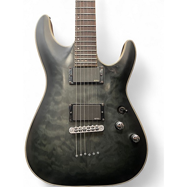 Used Schecter Guitar Research C1 Platinum Trans Black Solid Body Electric Guitar