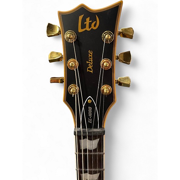 Used ESP EC1000 Deluxe Black and Gold Solid Body Electric Guitar