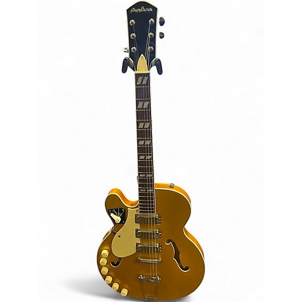 Used Airline H59 Gold Top Acoustic Electric Guitar