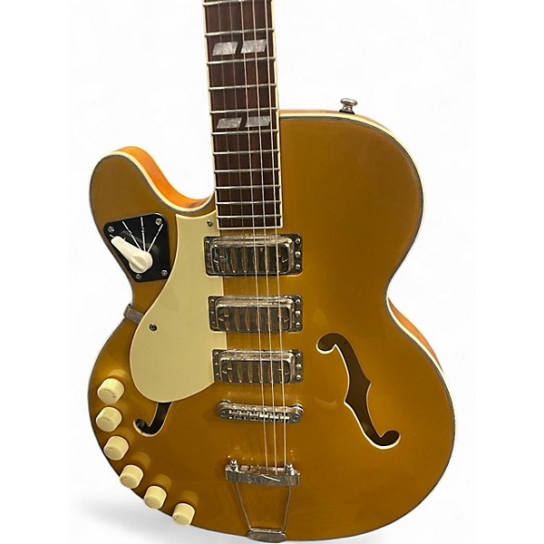 Used Airline H59 Gold Top Acoustic Electric Guitar