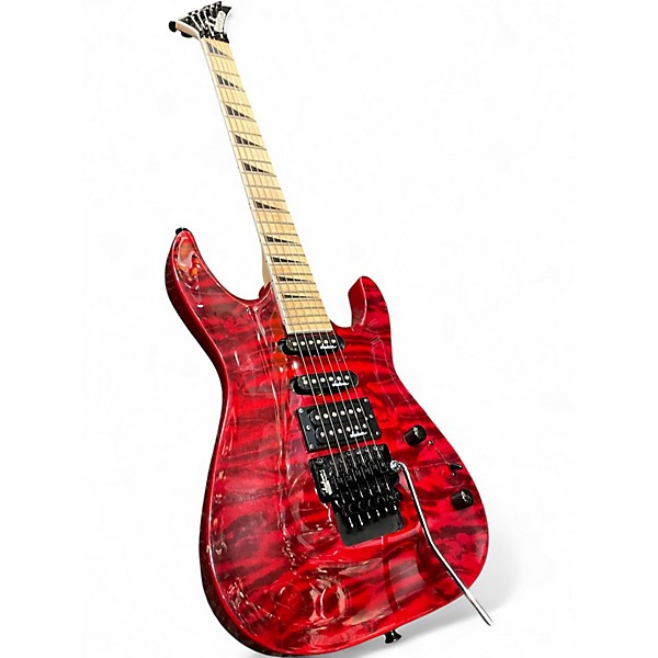 Used Jackson JS34Q Dinky Trans Red Solid Body Electric Guitar
