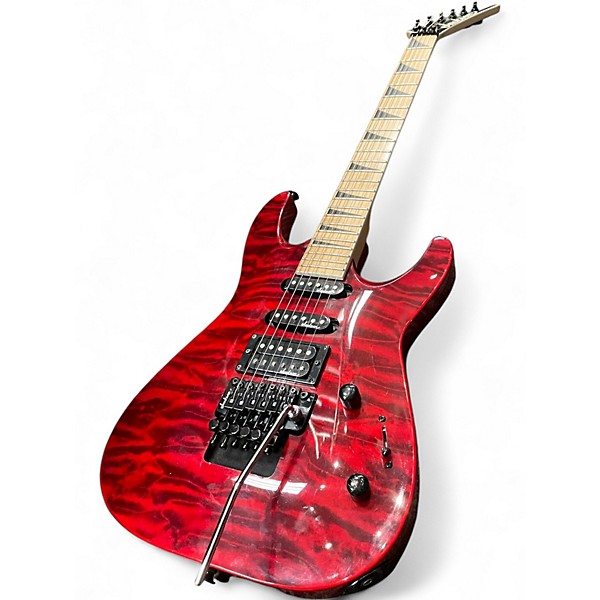 Used Jackson JS34Q Dinky Trans Red Solid Body Electric Guitar