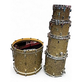 Used 2020 Pork Pie USA 5 Piece Maple Custom Black and Gold Drum Kit