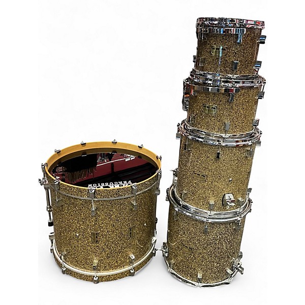 Used 2020 Pork Pie USA 5 Piece Maple Custom Black and Gold Drum Kit