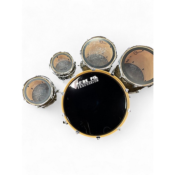 Used 2020 Pork Pie USA 5 Piece Maple Custom Black and Gold Drum Kit