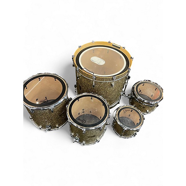 Used 2020 Pork Pie USA 5 Piece Maple Custom Black and Gold Drum Kit