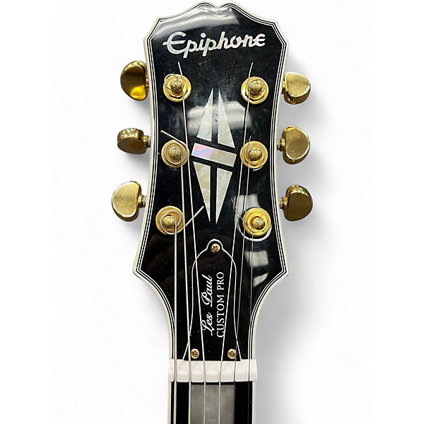 Used Epiphone Les Paul Custom Pro Antique Ivory Solid Body Electric Guitar
