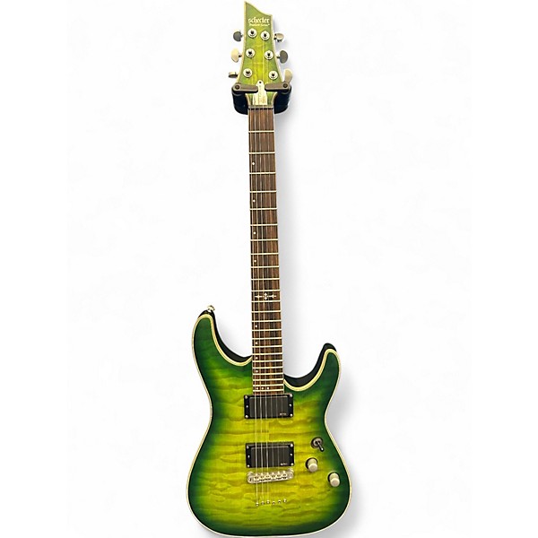 Used Schecter Guitar Research C1 Platinum Green Solid Body Electric Guitar