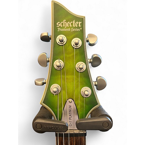 Used Schecter Guitar Research C1 Platinum Green Solid Body Electric Guitar