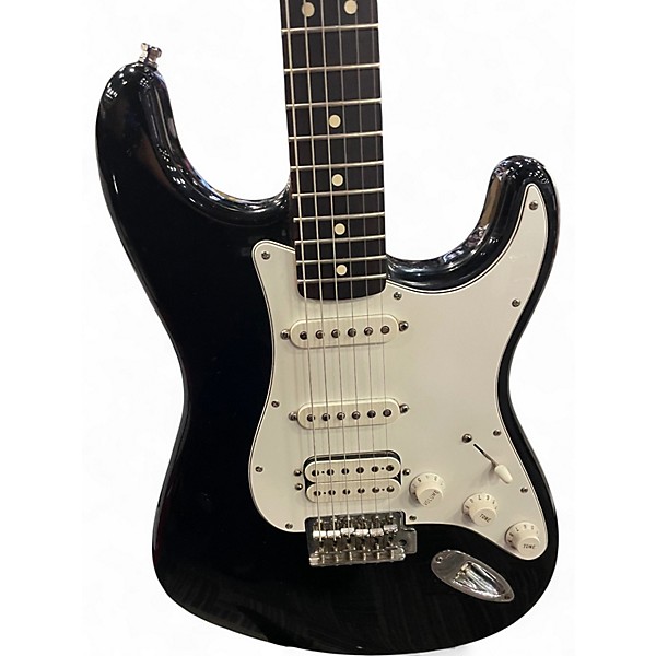 Used Fender Standard Stratocaster Black and White Solid Body Electric Guitar