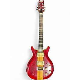 Used Lotus Morris Falcon Made in Japan Double Cut Guitar Crimson Red Trans Solid Body Electric Guitar