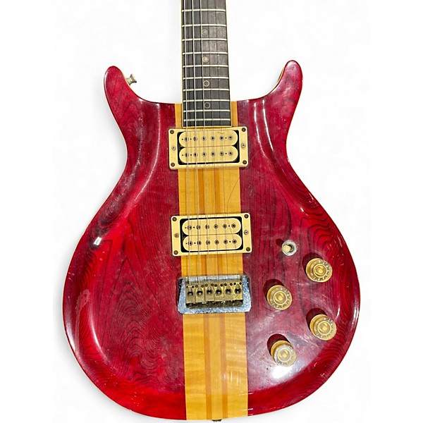 Used Lotus Morris Falcon Made in Japan Double Cut Guitar Crimson Red Trans Solid Body Electric Guitar