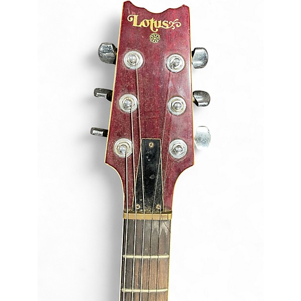 Used Lotus Morris Falcon Made in Japan Double Cut Guitar Crimson Red Trans Solid Body Electric Guitar