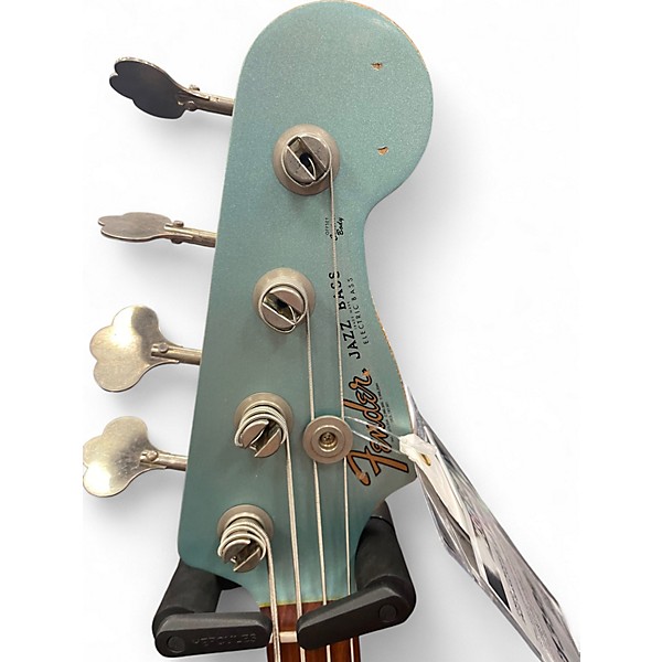 Used Fender 60th anniversary road worn jazz bass Silver Electric Bass Guitar