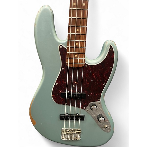 Used Fender 60th anniversary road worn jazz bass Silver Electric Bass Guitar