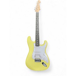 Used Donner STANDARD SERIES STRAT Vintage Yellow Solid Body Electric Guitar