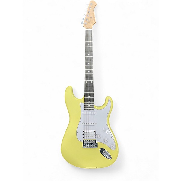 Used Donner STANDARD SERIES STRAT Vintage Yellow Solid Body Electric Guitar