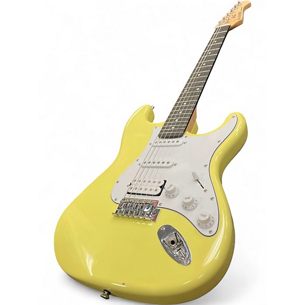 Used Donner STANDARD SERIES STRAT Vintage Yellow Solid Body Electric Guitar