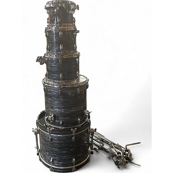 Used 2023 Ludwig 5 Piece CUSTOM OAK 5 PIECE Black Drum Kit