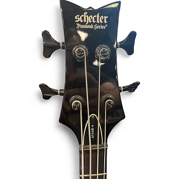 Used Schecter Guitar Research Stage 4 Diamond Series Black Electric Bass Guitar