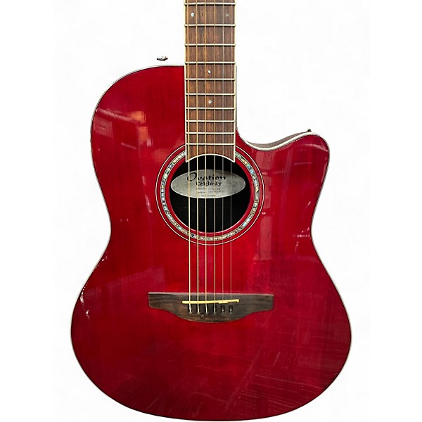 Used Ovation CS28RR Red Acoustic Electric Guitar
