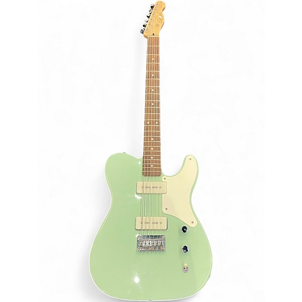 Used Squier Paranormal Baritone Cabronita Telecaster Surf Green Solid Body Electric Guitar