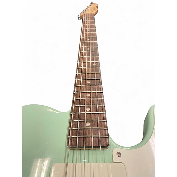 Used Squier Paranormal Baritone Cabronita Telecaster Surf Green Solid Body Electric Guitar