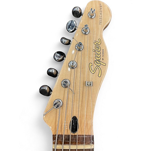 Used Squier Paranormal Baritone Cabronita Telecaster Surf Green Solid Body Electric Guitar