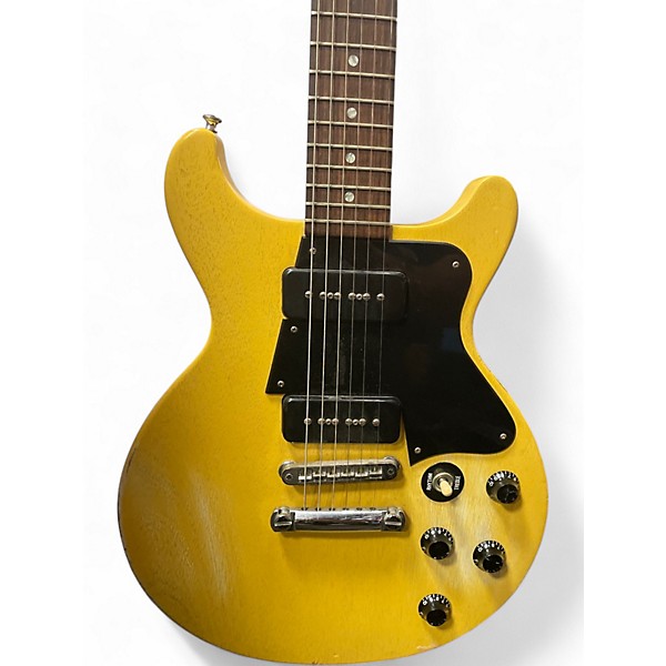 Used Gibson Les Paul Standard Double Cut Worn TV Yellow Solid Body Electric Guitar