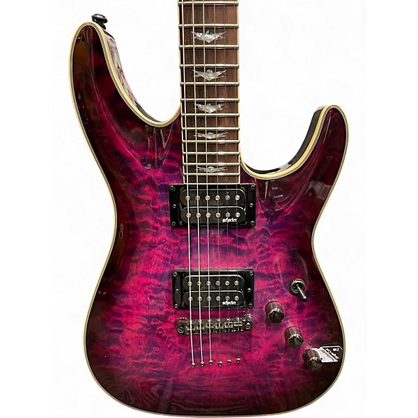 Used Schecter Guitar Research Omen Extreme 6 Trans Purple Solid Body Electric Guitar
