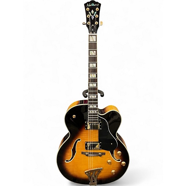 Used Washburn J5 Jazz Venetian 2 Color Sunburst Hollow Body Electric Guitar