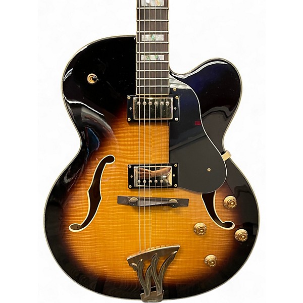 Used Washburn J5 Jazz Venetian 2 Color Sunburst Hollow Body Electric Guitar