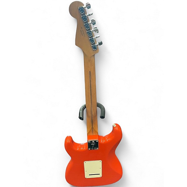 Used Fender DELUXE EDITION PLAYER STRATOCASTER ROASTED Fiesta Red Solid Body Electric Guitar