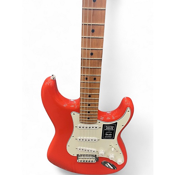 Used Fender DELUXE EDITION PLAYER STRATOCASTER ROASTED Fiesta Red Solid Body Electric Guitar