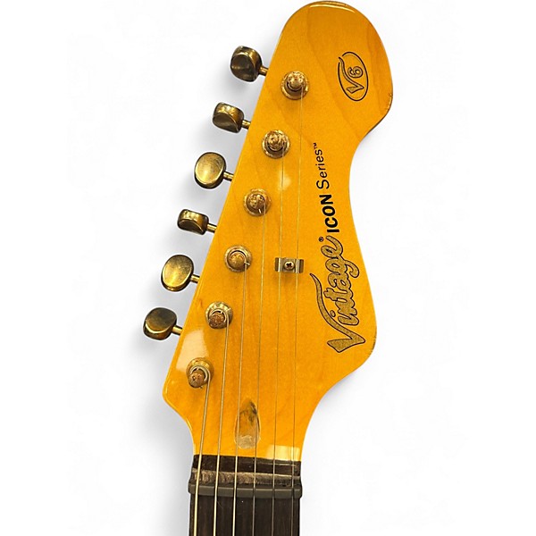 Used Vintage Icon Series V6 2 Color Sunburst Solid Body Electric Guitar