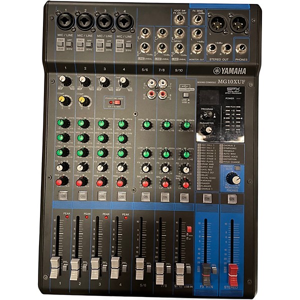 Used Yamaha MG10XU 10 Channel Mixer with Effects Unpowered Mixer