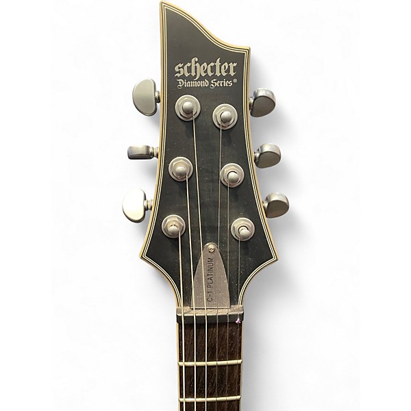 Used Schecter Guitar Research C1 Platinum Trans Black Solid Body Electric Guitar